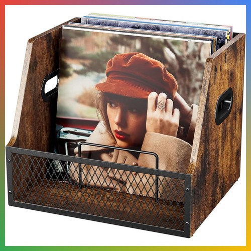 Wooden vinyl record - record, storage